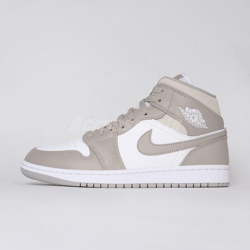 

Nike Air Jordan 1 Mid Linen RIGHT TONGUE DEFECT Men US8.5 Casual 554724-082, Серый, Air Jordan 1 Mid