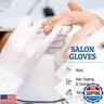 Hand-E Touch White Nitrile Disposable Gloves Medium, 100 Count - Food Prep, Salon, Hair Dye, Esthetician, Kitchen - Powder and Latex Free Rubber Gloves