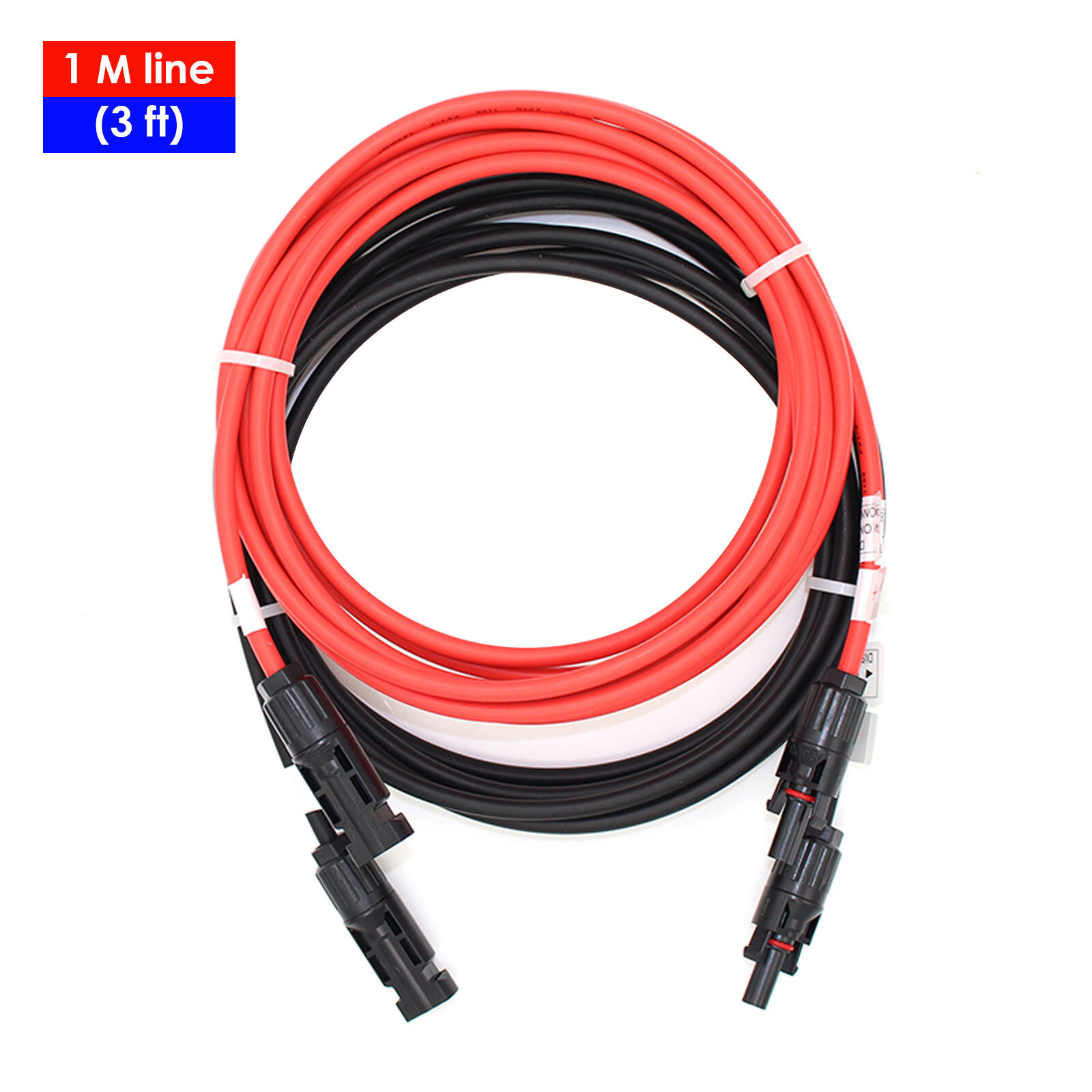 Solar Panel Extension Cable Wire with Connector 12AWG Set Cable for Solar Panels
