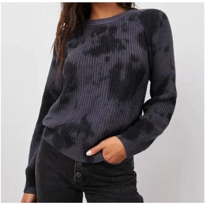 NWT Rails Venus Sweater Size Large Iron Black Tie Dye Cotton Cashmere $198