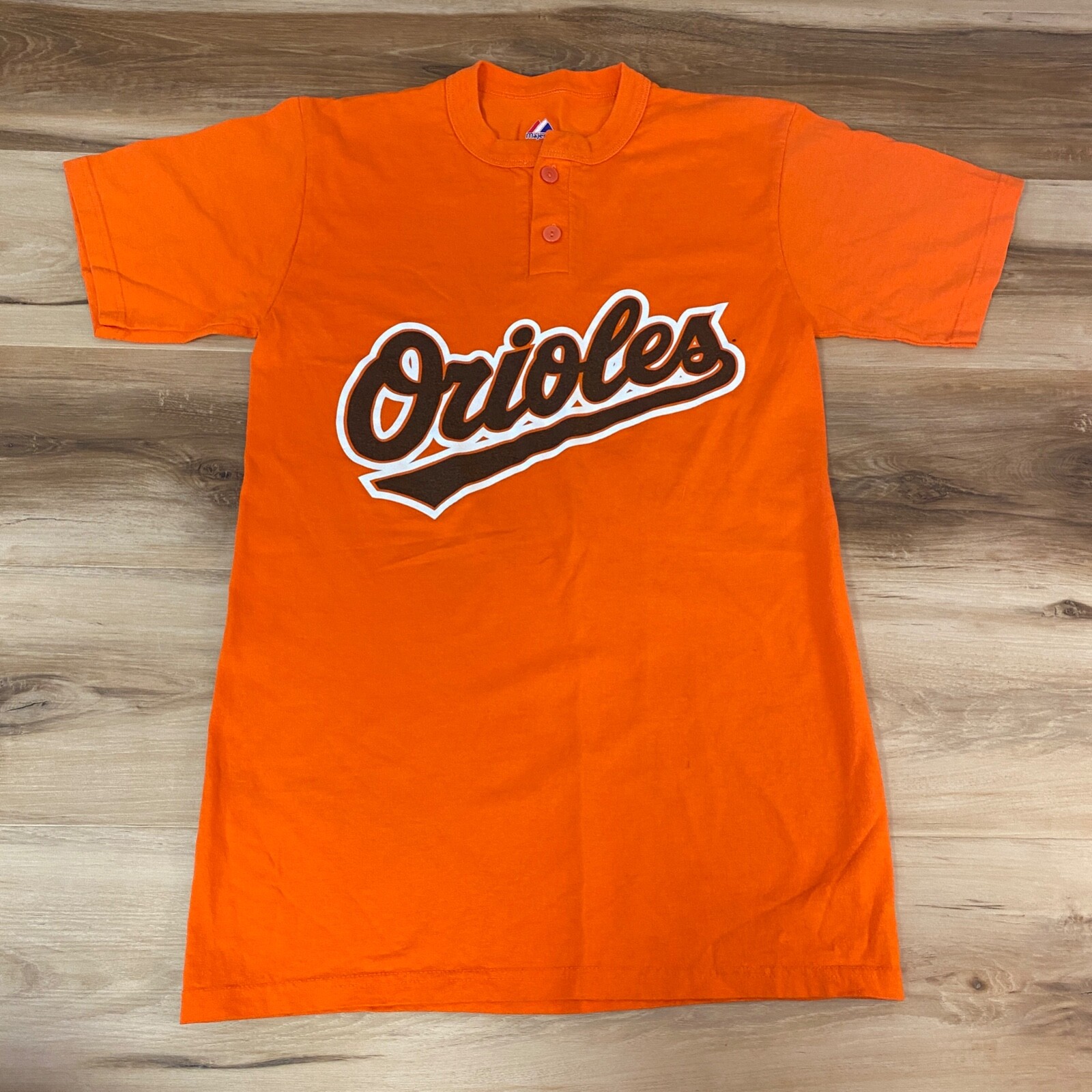Baltimore Orioles Shirt Mens Small Orange Majestic #9 Short