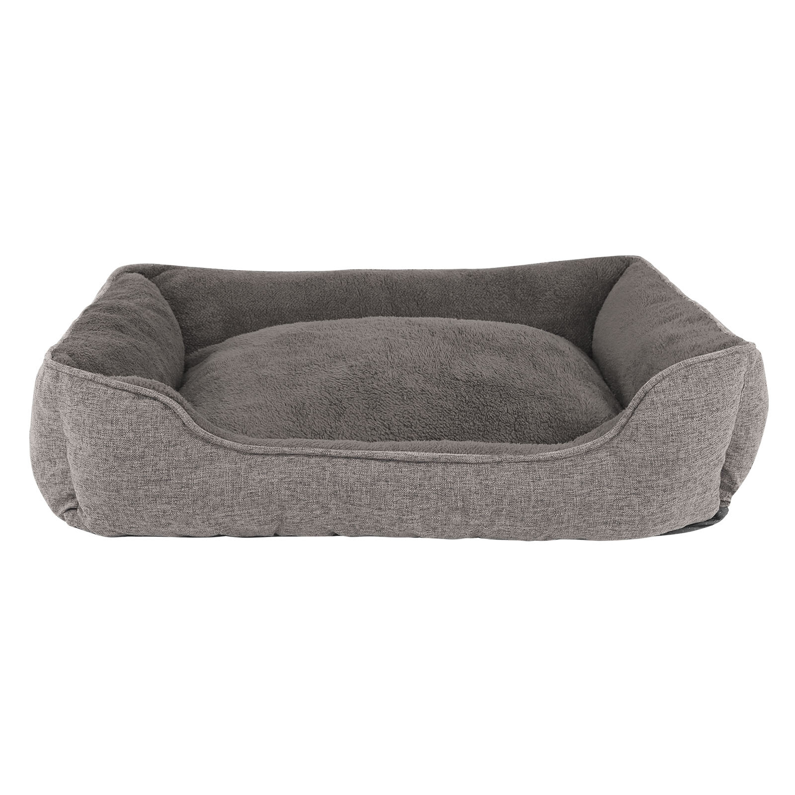 B-Ware: Hundebett meliert Hundekissen Hundekorb Bezug abnehmbar 90x75 cm grau