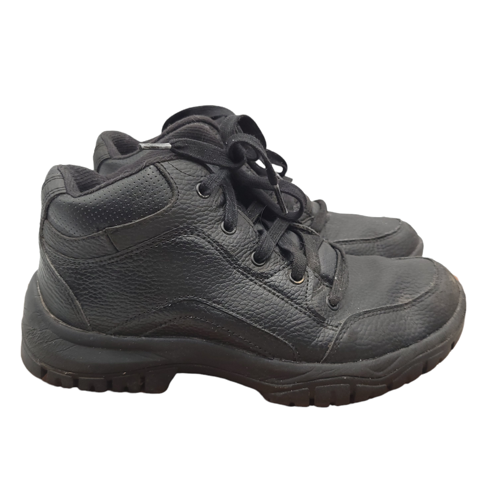 Mens Sz 7.5 Black Leather Slip Oil Resistant