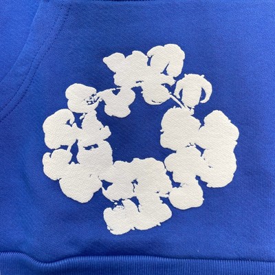 Pre-owned Denim Tears The Cotton Wreath Hooded Sweatshirt Royal Blue
