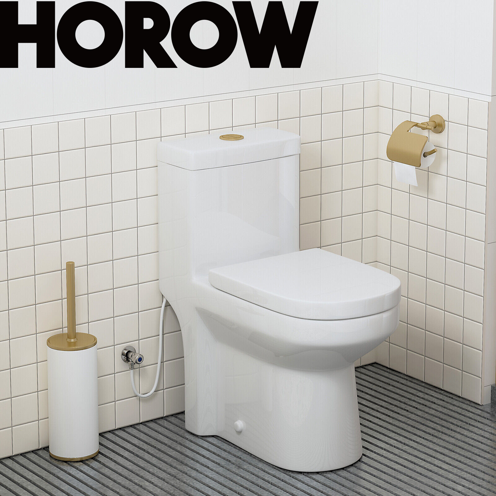 One Piece Toilet for Bathroom Round Toilet Seat Included