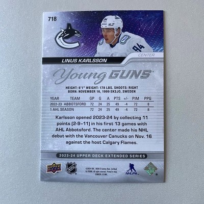 2023 Upper Deck Extended #718 Linus Karlsson RC Young Guns