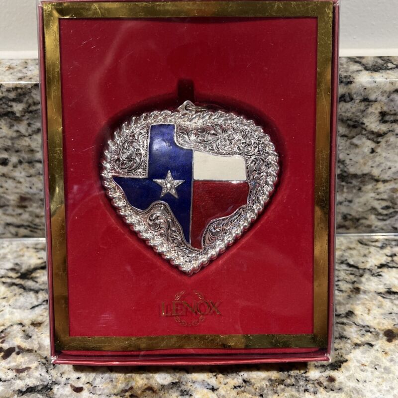 Lenox Heart of Texas Ornament Silver-plated State of Texas
