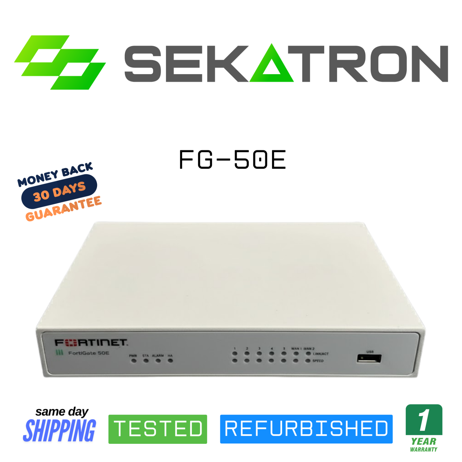 Fortinet FortiGate 50E Security FG-50E Network Firewall • - SD-WAN