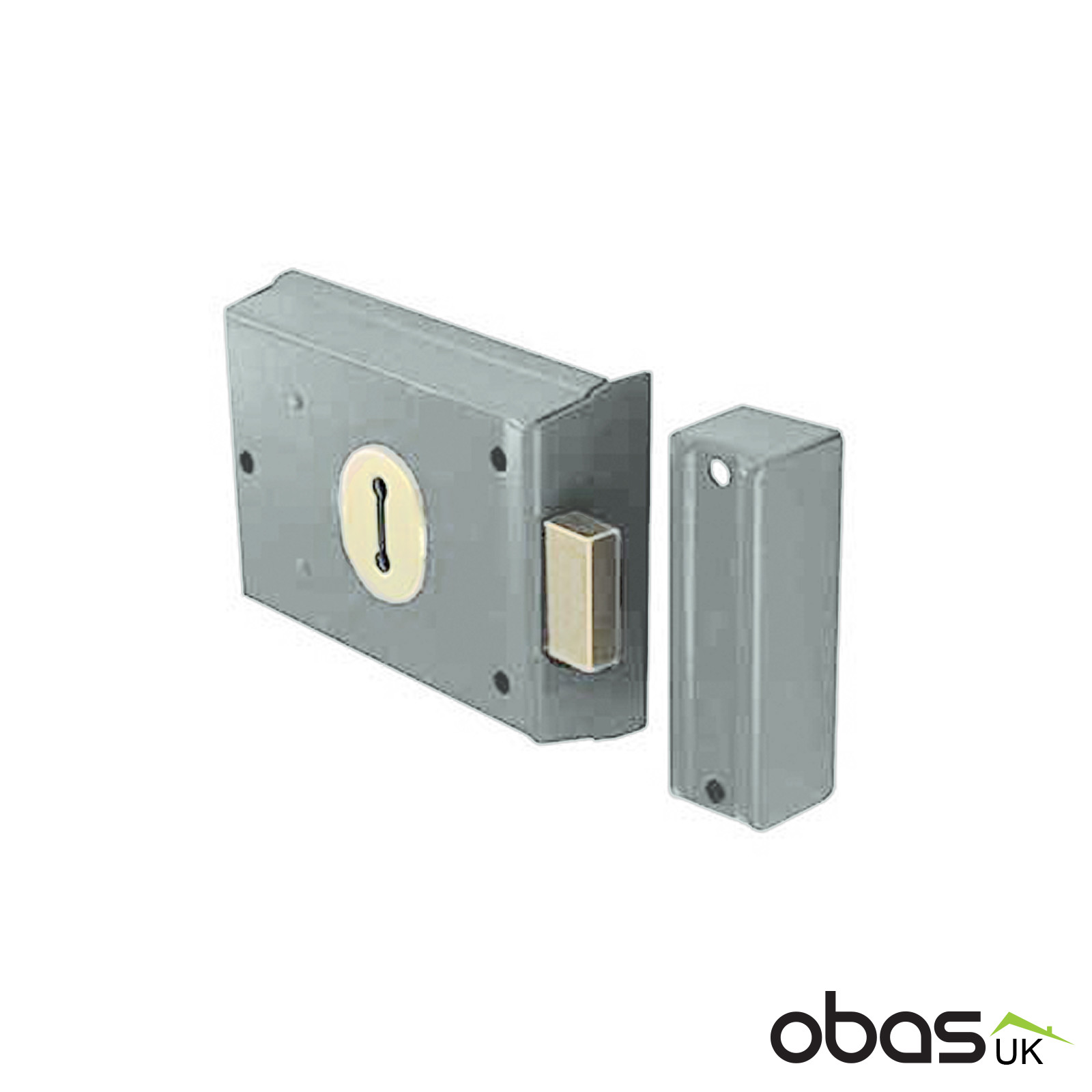 Grey Rim Gate Lock Double Handed 100 X 75mm Door Dead Locks