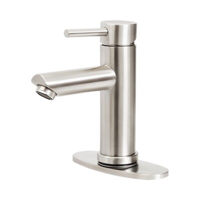 Onestock Single-Handle High Arc Deck Mount Bathroom Faucet - Brushed Nickel
