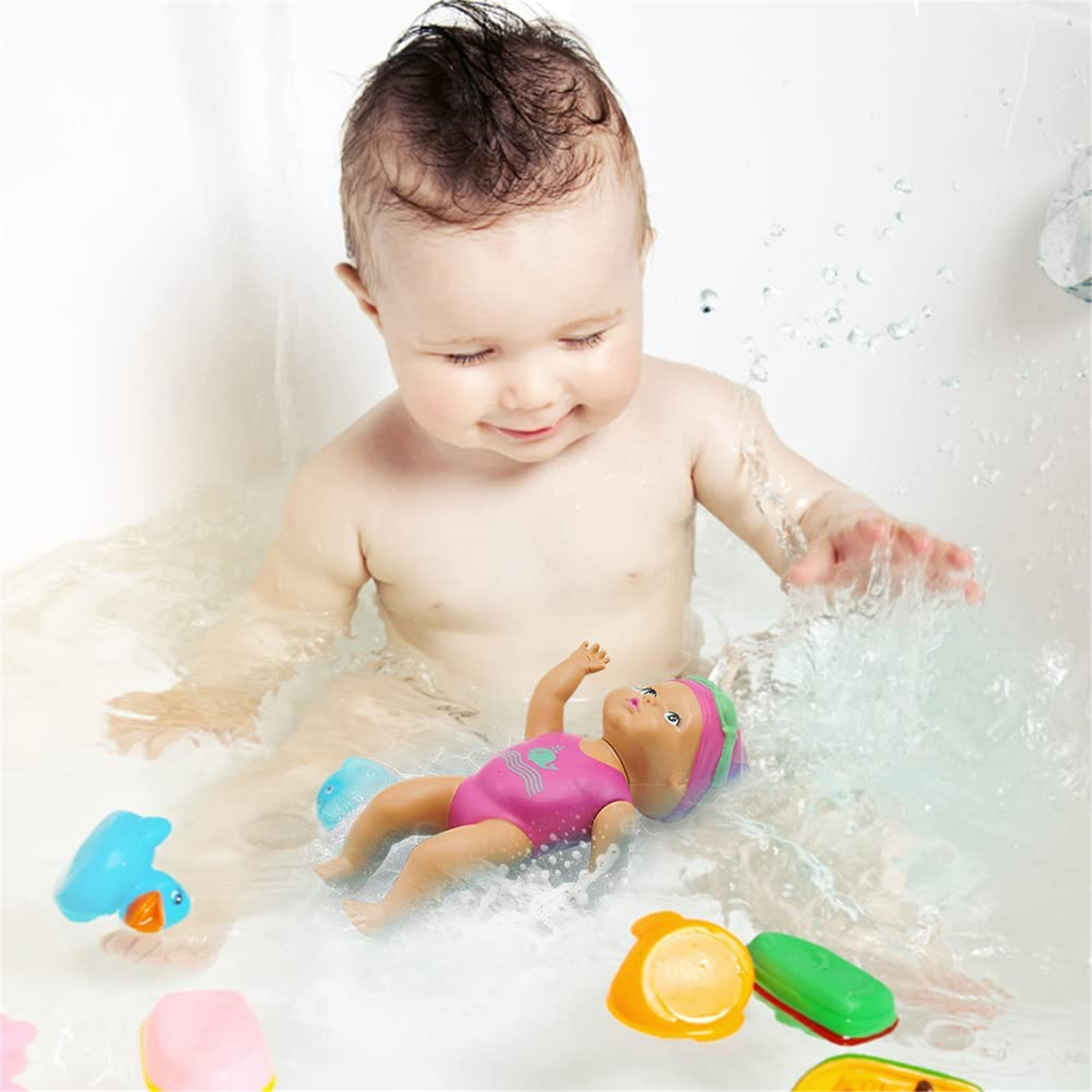 Wind Up Bath Toy Girls Newborn Baby Dolls That Swim In Pools, Or Bathtubs