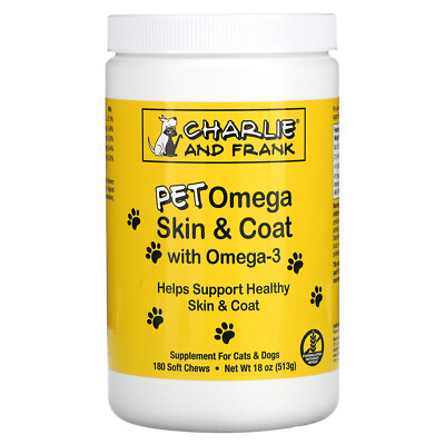 Pet Omegas, Skin & Coat Health, мягкие жевательные добавки для кошек и собак, 180 мягких