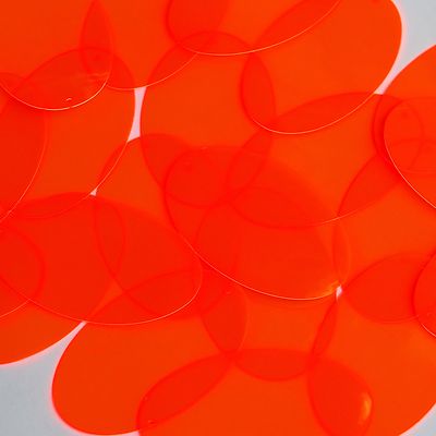 Oval Vinyl Shape 2'' Orange Go Go Fluorescent Edge Glow