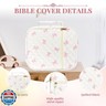 Bible Cover Case for Women,Bible Study Supplies Accessories,Bible Journaling Kit,Pink Flower Carrying Case with Highlighters