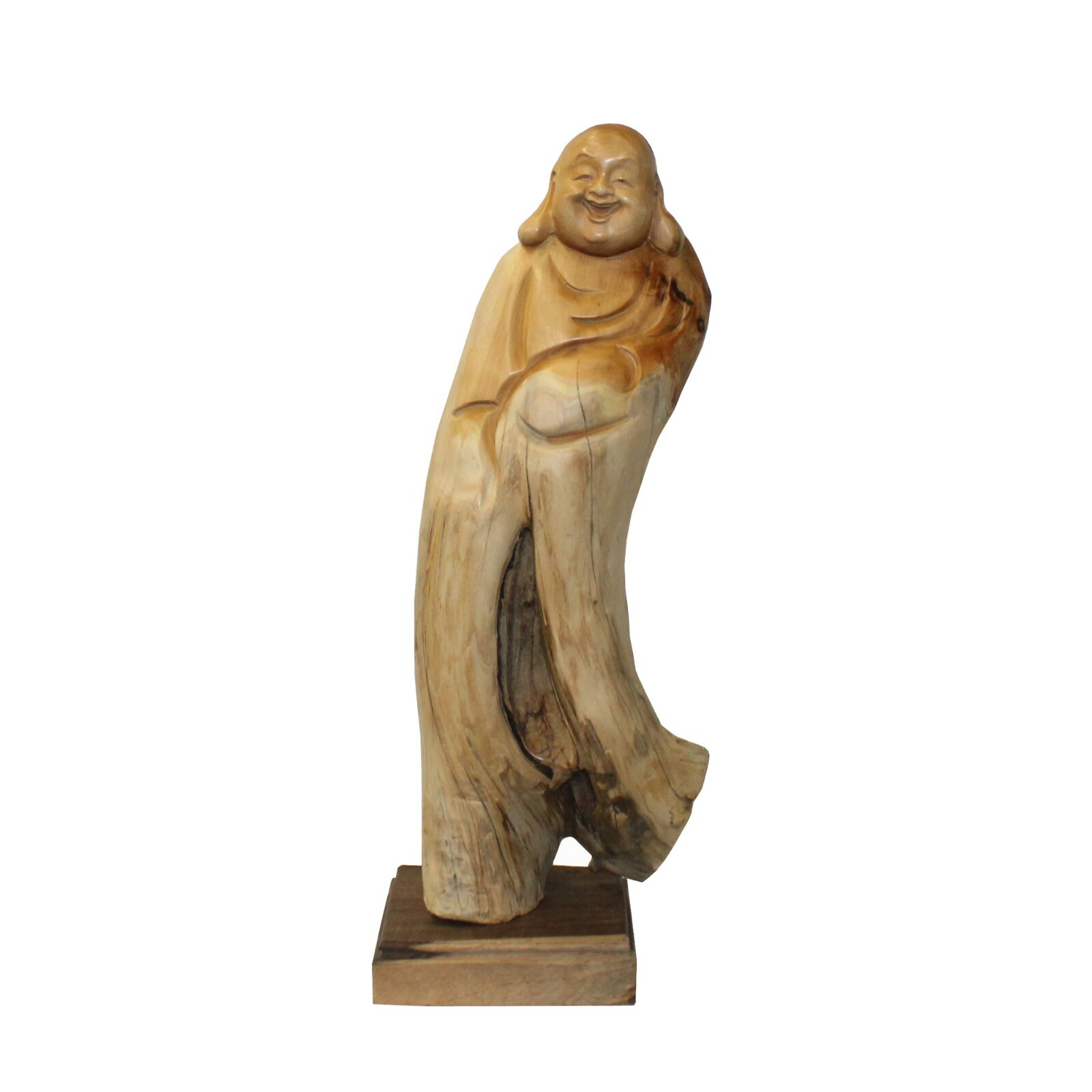Chinese Cypress Wood Carved Irregular Shape Happy Buddha Statue ws996S Chinese Cypress Wood Carved Irregular Shape Happy Buddha Statue ws996S