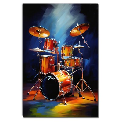 Drum Player Gift Drum Kit Wall Art For Wall of Man Cave, Music Studio Metal Sign