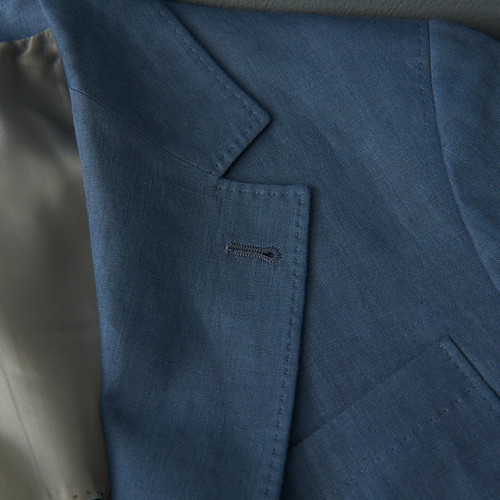 Pre-owned Brunello Cucinelli 3895$ Deconstructed Blazer Jacket Patch Pockets Indigo Linen In Blue