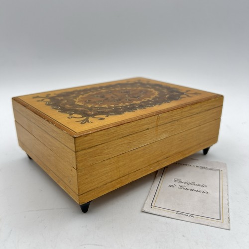 Carillon vintage antico in legno scatola portagioie cofanetto anni 60 O Sole Mio