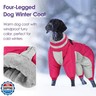 SUNFURA Full Body Dog Coat - Warm Fleece Jacket for Medium Dogs, Turtleneck Winter Coats with Harness, Reflective Dog Snowsuit Windproof Puffer Jackets with Legs for Boston Terrier, Hot Pink M