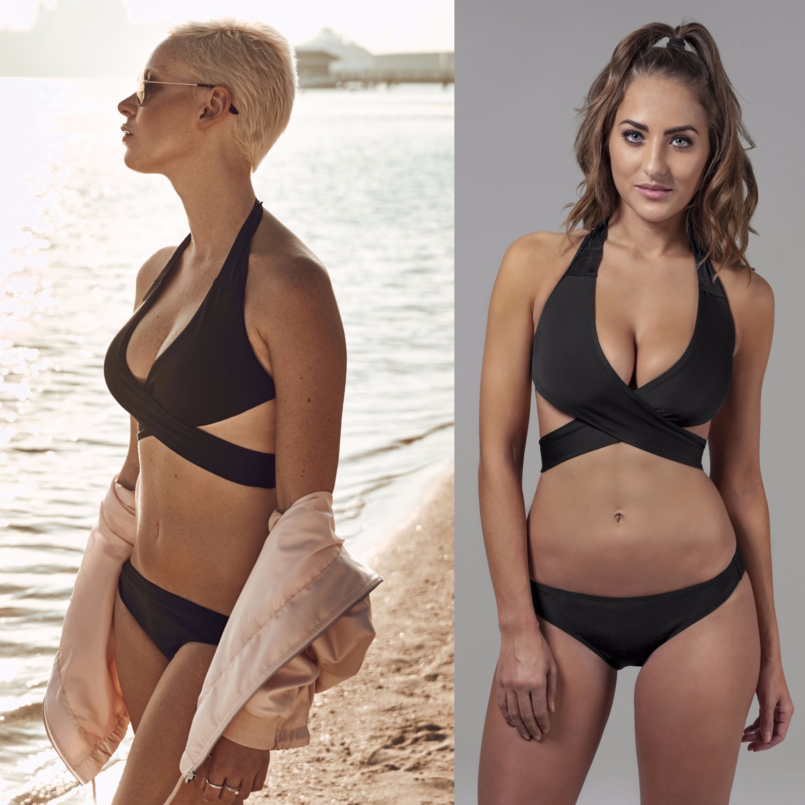 Urban Classics Ladies Bikini Swimsuit Black Tankini Ladies Ibiza Monokini