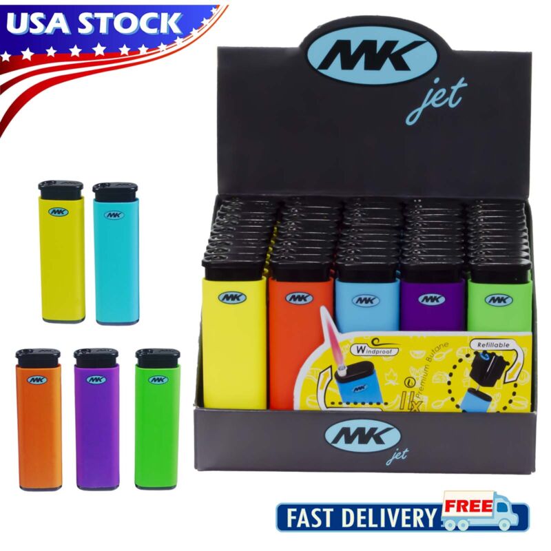 10 PCS MK JET Torch Lighter Windproof Flame Refillable Butane Indoor and Outdoor