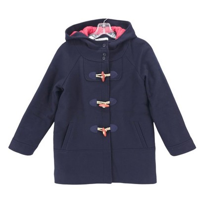 BROOKS BROTHERS Fleece Toggle Duffle Coat Navy Blue Hooded Wool Blend Boys 14