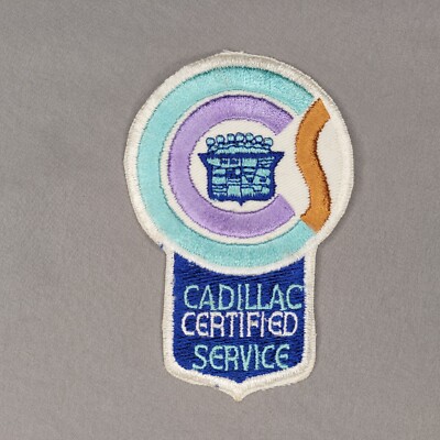 Cadillac Certified Service Patch Embroidered Blue White Mechanic Technician Auto
