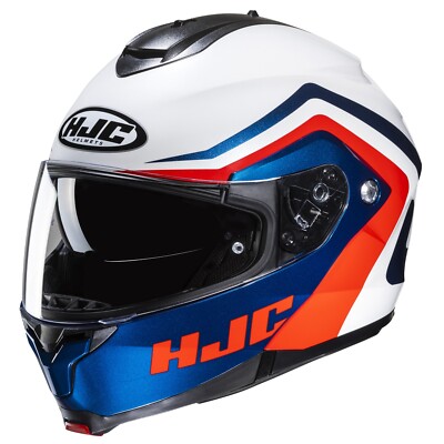 HJC C91 Nepos Motorcycle Helmet Red White Blue LG Large Modular Sunscreen C-91