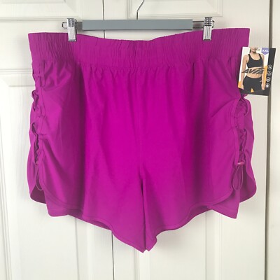 Avia Women's Running Shorts with Side Bungees & Bike Liner XXL 20