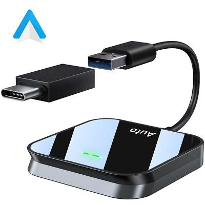  Wireless WiFi BT Android Auto CarPlay Dongle Adapter USB &Type-C Car Navigation