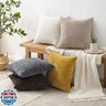 decorUhome Oatmeal Chenille Throw Pillow Covers 18x18 Set of 2 Thick Textured Slubby Couch Pillow Covers Farmhouse Accent Modern Neutral Decorative Pillow Cases for Bed Sofa Living Room