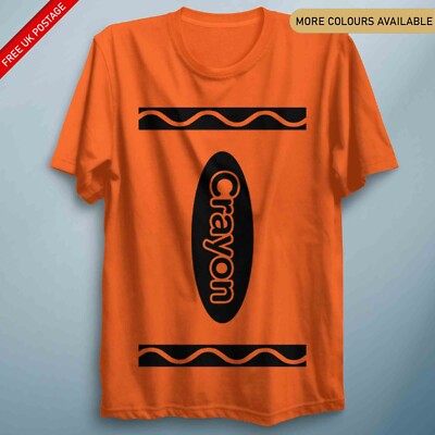 Crayon T Shirt PREMIUM Funny World Book Day Costume / Halloween Fancy Dress Gift