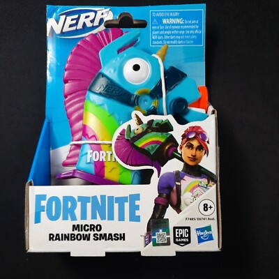NERF MICRO SHOTS Fortnite Micro Rainbow Smash with Blaster and 2 Darts