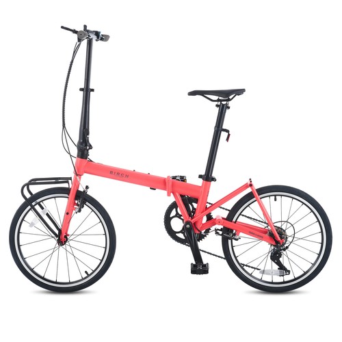 Secondhand 20Inch Folding Bicycle Chromoly Steel Frame 7 Speed Adult Bike Coral