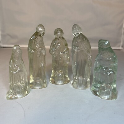 Clear Crystal/Glass 5 Piece Nativity Set