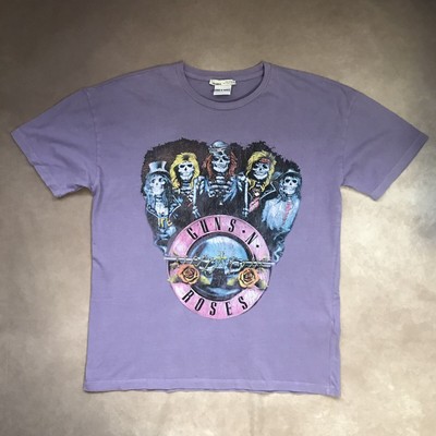 NWOT Pull & Bear Guns N  Roses 100% Cotton Graphic Band Tee Lilac Purple Small