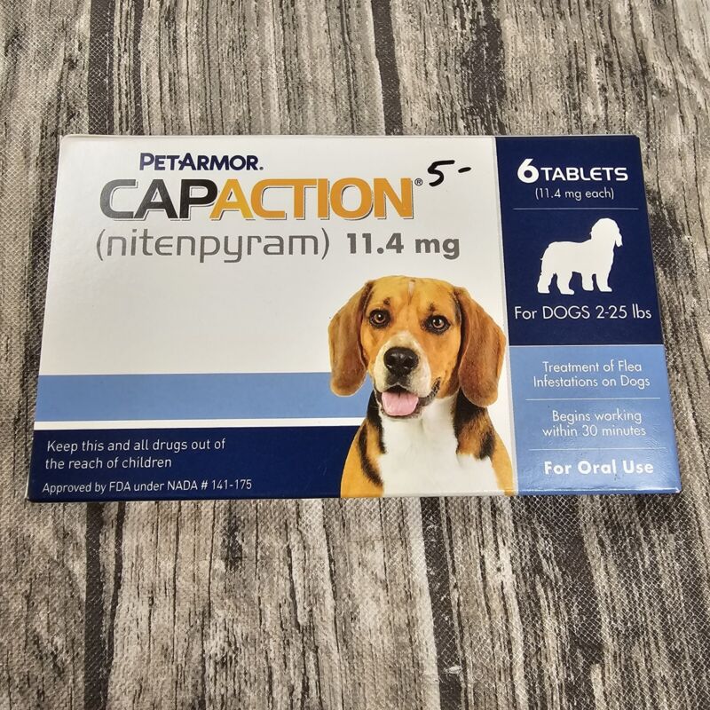 PetArmor Capaction Oral Flea Treatment For Dogs 2-25 lbs 6 Tablets EXP 09/2024