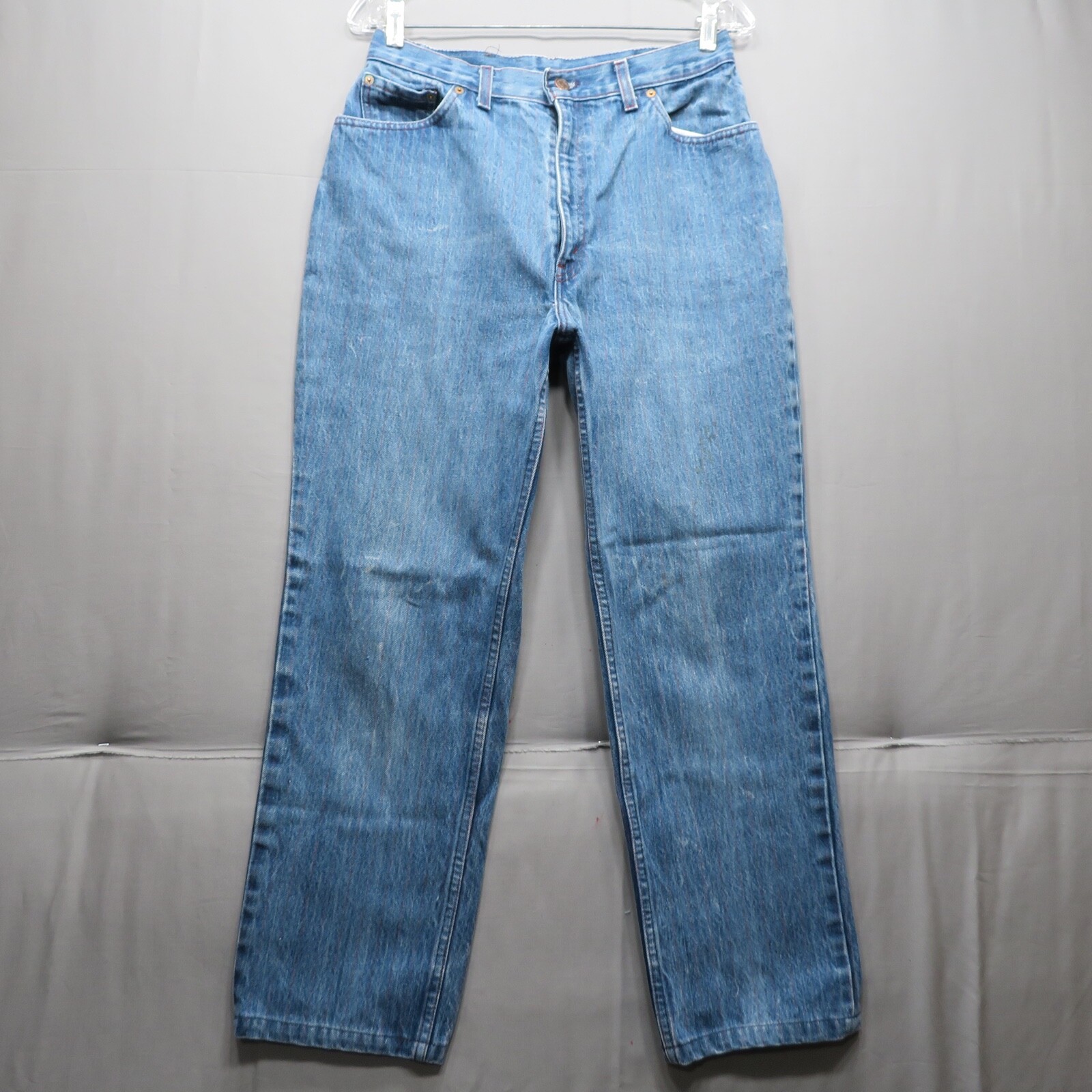 VTG 90'S LEVI'S 544 CLASSIC MOM JEANS STRIPED RED PETITE