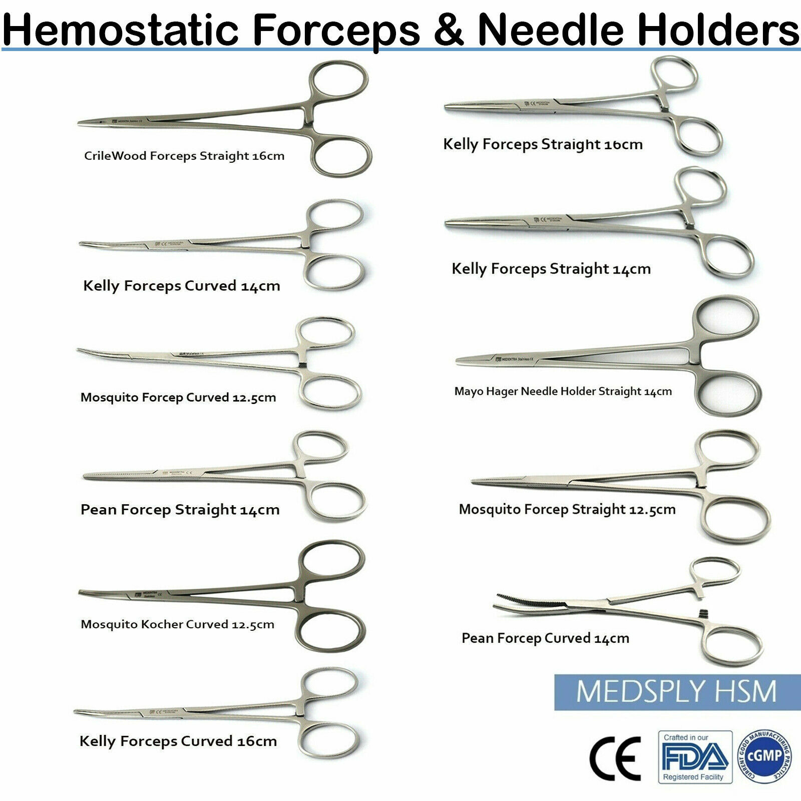Hemostatic Locking Artery Clamp Forceps Suture Medical Surgical Needle