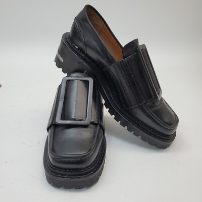 Mens Toga Pulla Leather Black Chunky Sole Loafers Never Worn