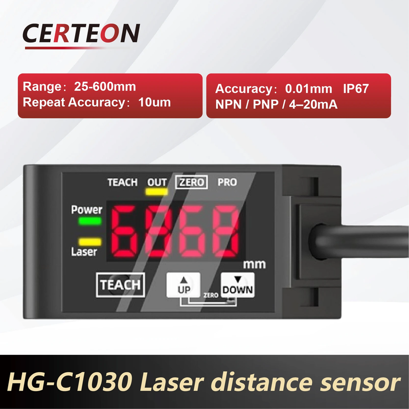 HG-C1030/C1050/C1100/C1200/C1400 Laser Displacement Sensor PNP/NPN 4-20mA/0-5V O