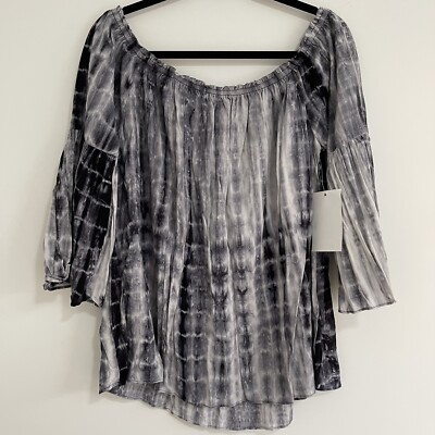Decjuba Sz L 'Samantha' Off Shoulder Top Tie Dye BNWT RRP $80 Soft & Flowy