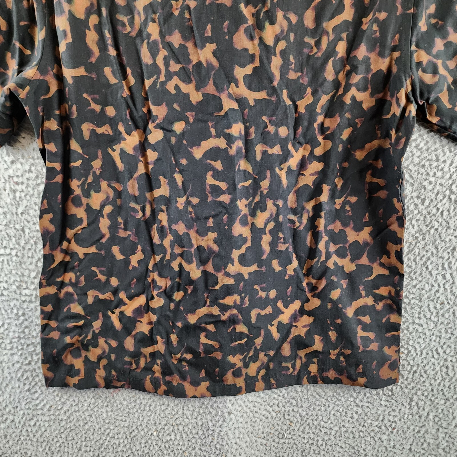 Theory Irving Tortoise Short Sleeve Button Up Shirt Men's M Dark Brown Multi - Picture 15 of 16