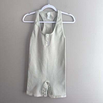 Colsie Beige Sand One Piece Fitted Romper Womens Medium Loungewear Workout