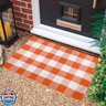 WAYYE Buffalo Plaid Outdoor Rug Checkered Area Rug Washable Doormats Indoor Outdoor Rugs for Layered Front Door Mats, Porch, Entryway, Kitchen, Farmhouse (Orange and White Plaid, 2'3'' x 3'7'')