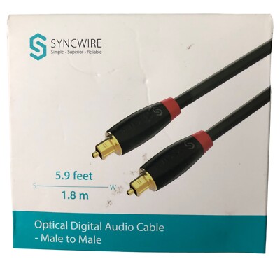Optical Digital Audio Cable Male To Male 5.9feet -New