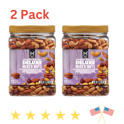 2 Pack Member's Mark Lightly Salted Deluxe Mixed Nuts - 34 oz