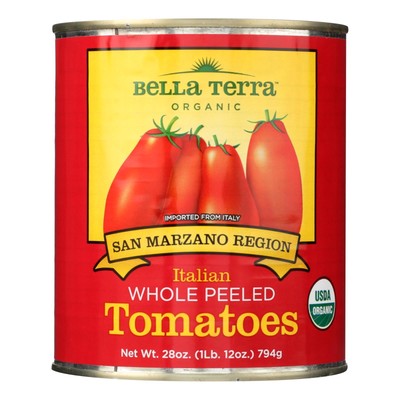 Bella Terra - Organic Italian Whole Peeled Tomatoes - Case Of 12 - 28 Oz.