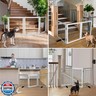 ZJSF Freestanding Dog Gate Indoor, Foldable Dog Fence for Doorways,Hallways or Stairs, Sturdy Wood Extra Wide Pet Gate with Support Feet,White,32 