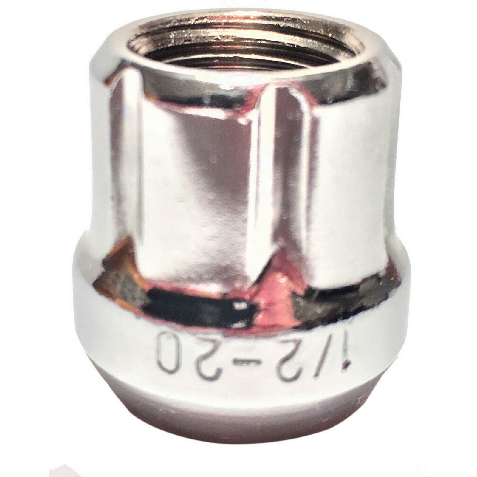 Open End 6 Spline Lug Nut Tuner Style 1/2"x20 Chrome Bulge 1/2x20 Ford